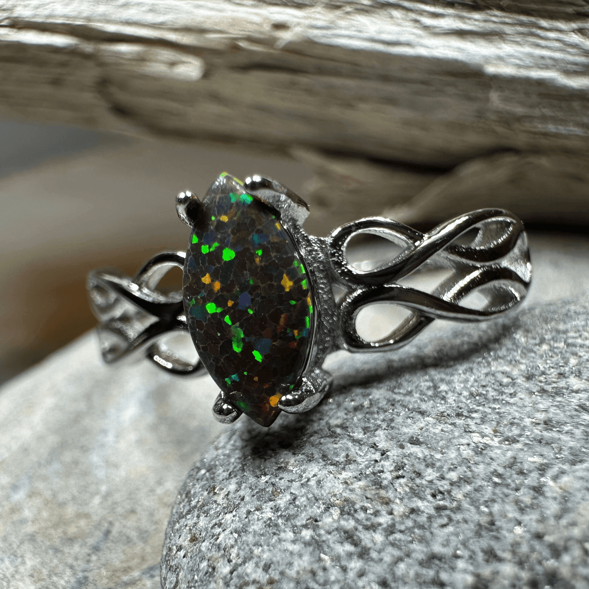 Astrid Celtic Fire Opal Ring - 5