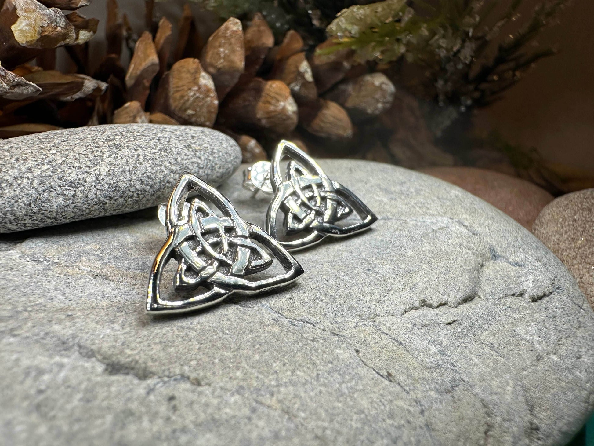 Linden Trinity Knot Post Earrings - 