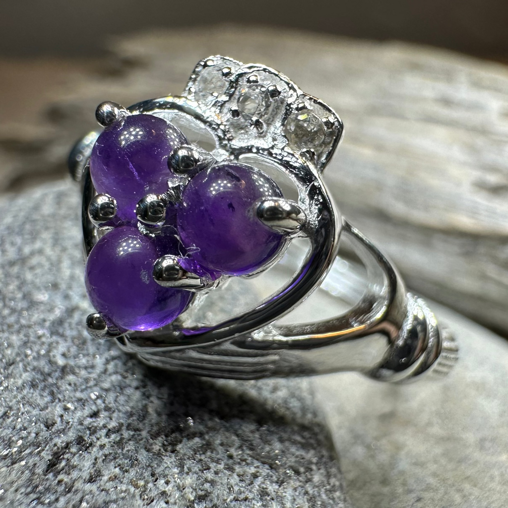 Eternity Amethyst Claddagh Ring