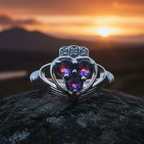 Eternity Amethyst Claddagh Ring