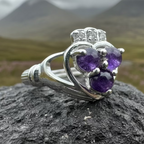 Eternity Amethyst Claddagh Ring