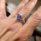 Eternity Amethyst Claddagh Ring