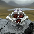True Love Garnet Claddagh Ring