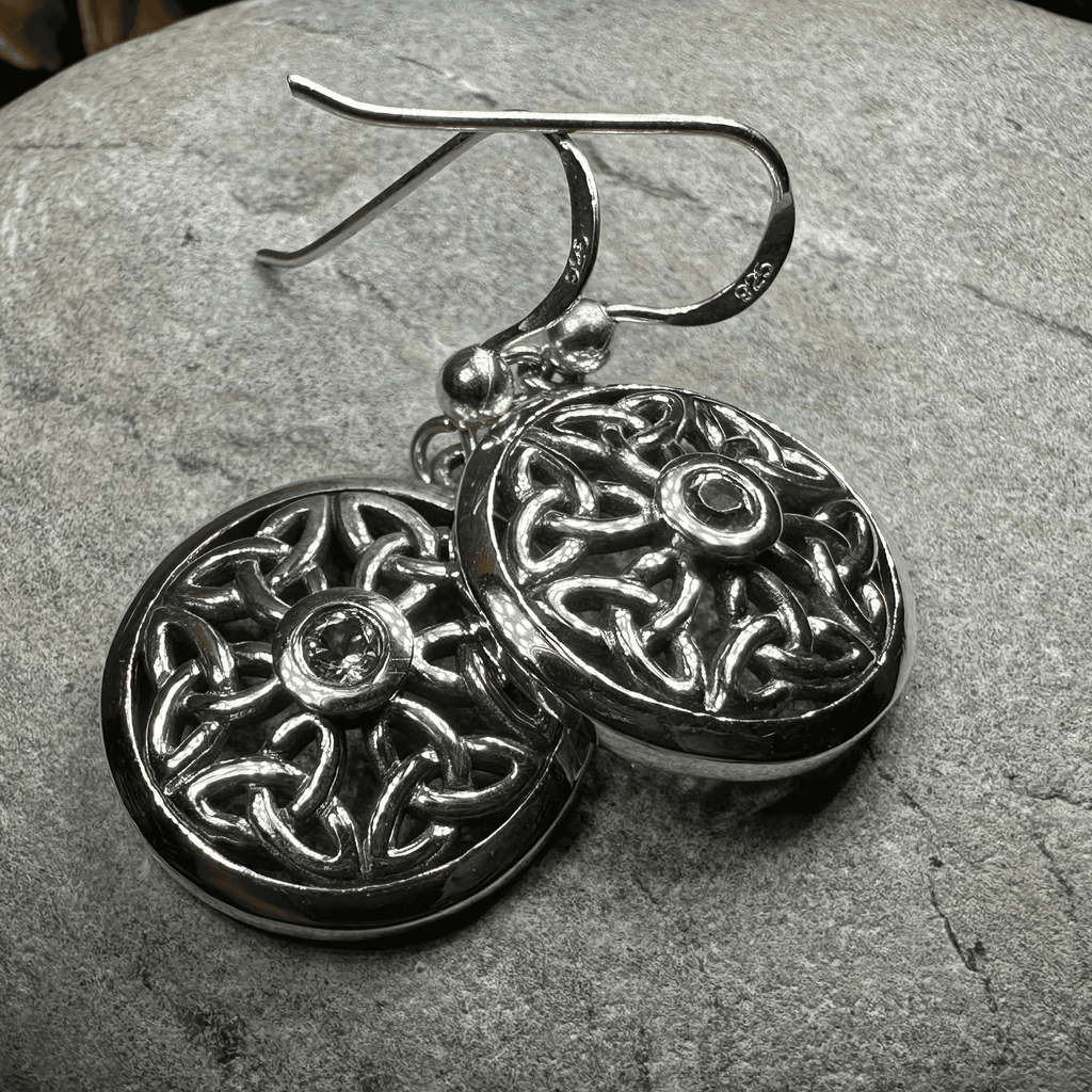 Blue Sky Trinity Knot Earrings - 