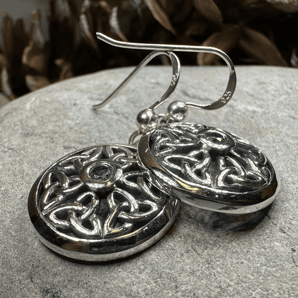 Blue Sky Trinity Knot Earrings - 