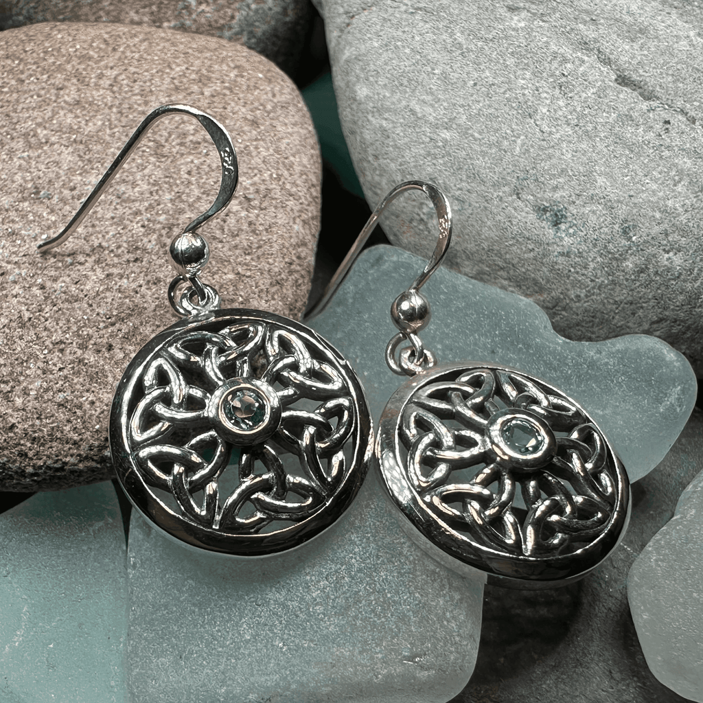 Blue Sky Trinity Knot Earrings - 