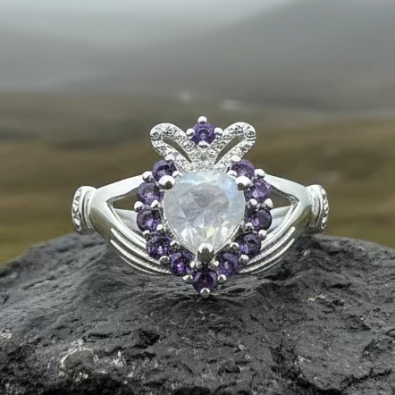 Adore Moonstone Claddagh Ring