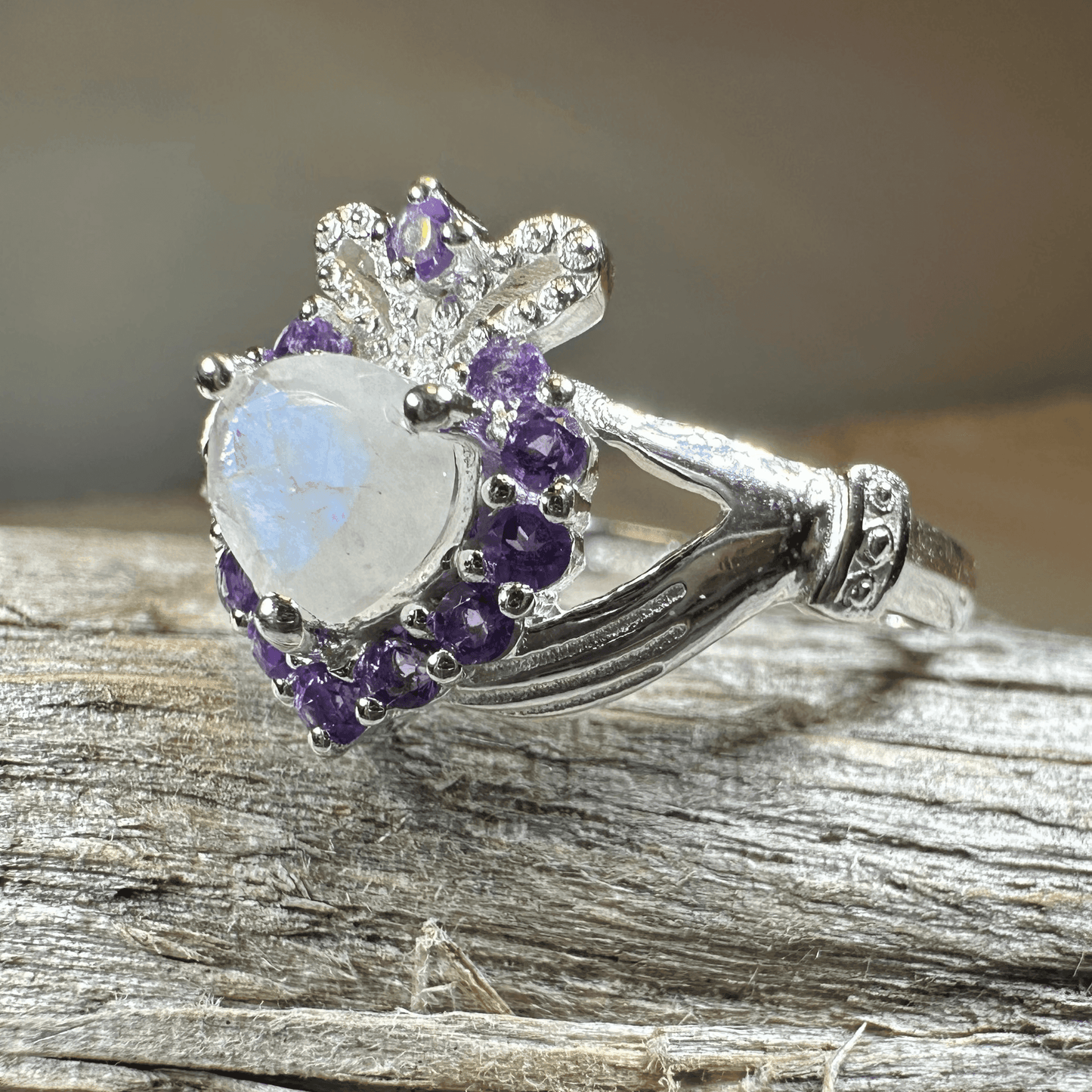 Adore Moonstone Claddagh Ring - 5