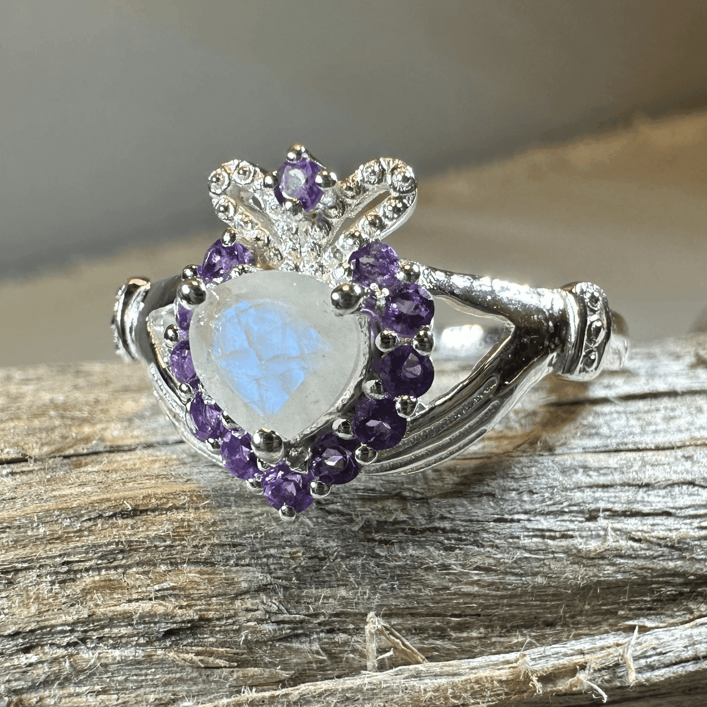 Adore Moonstone Claddagh Ring - 5
