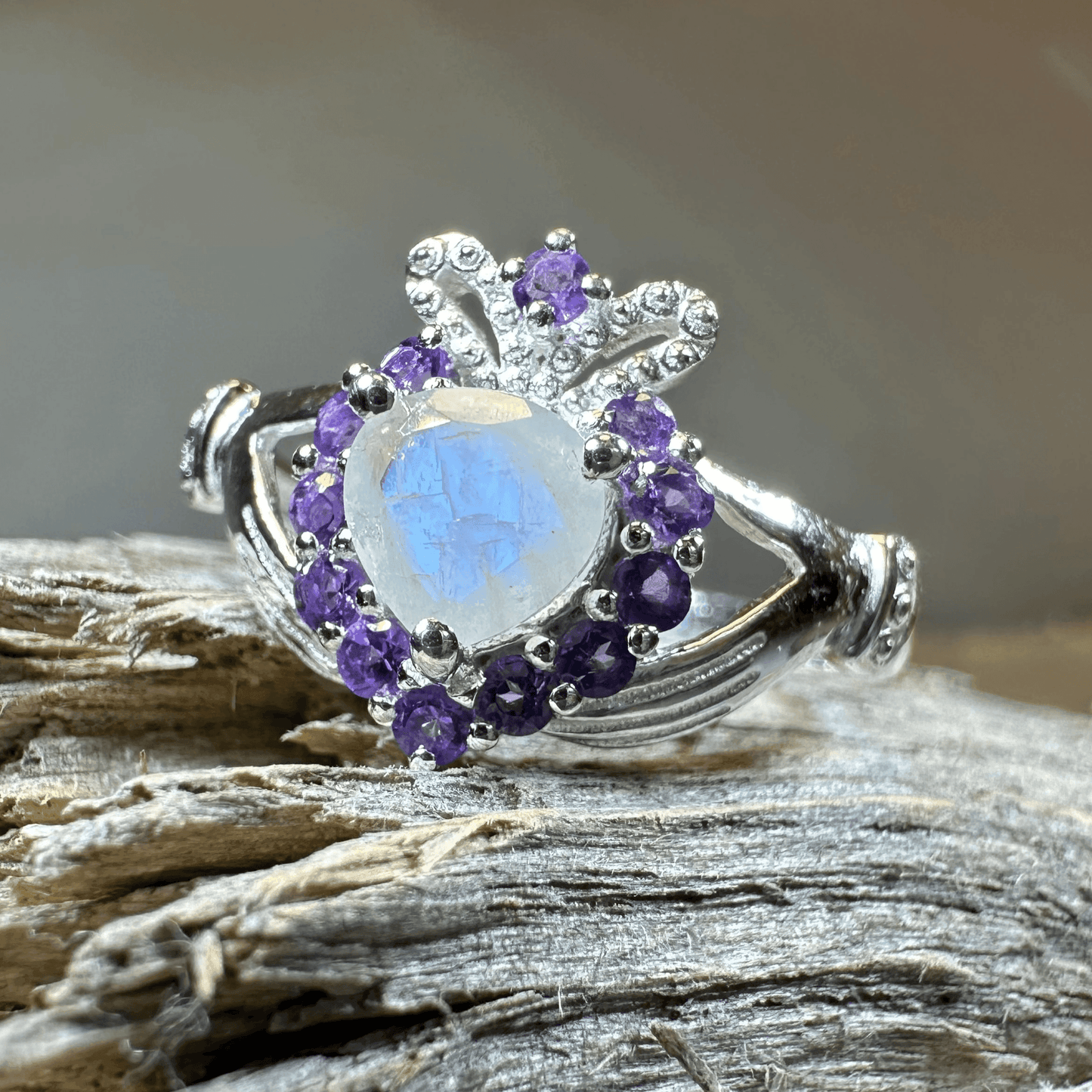 Adore Moonstone Claddagh Ring - 5