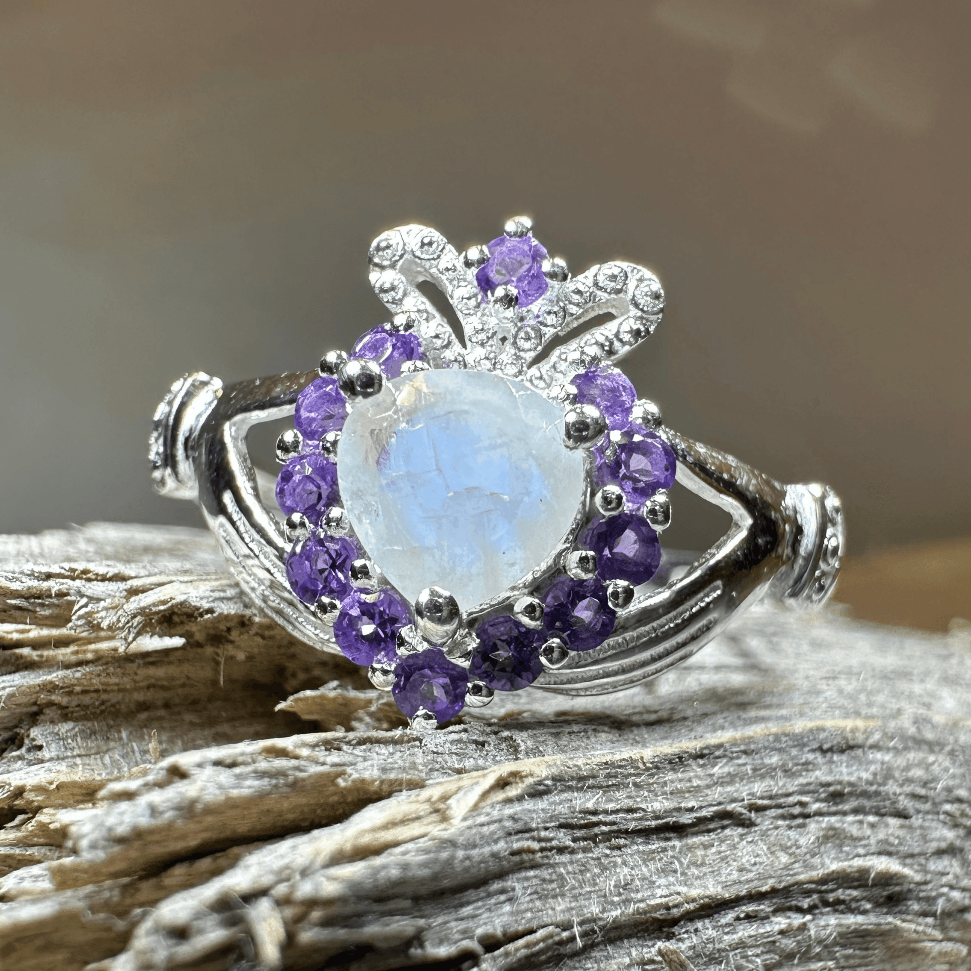 Adore Moonstone Claddagh Ring - 5
