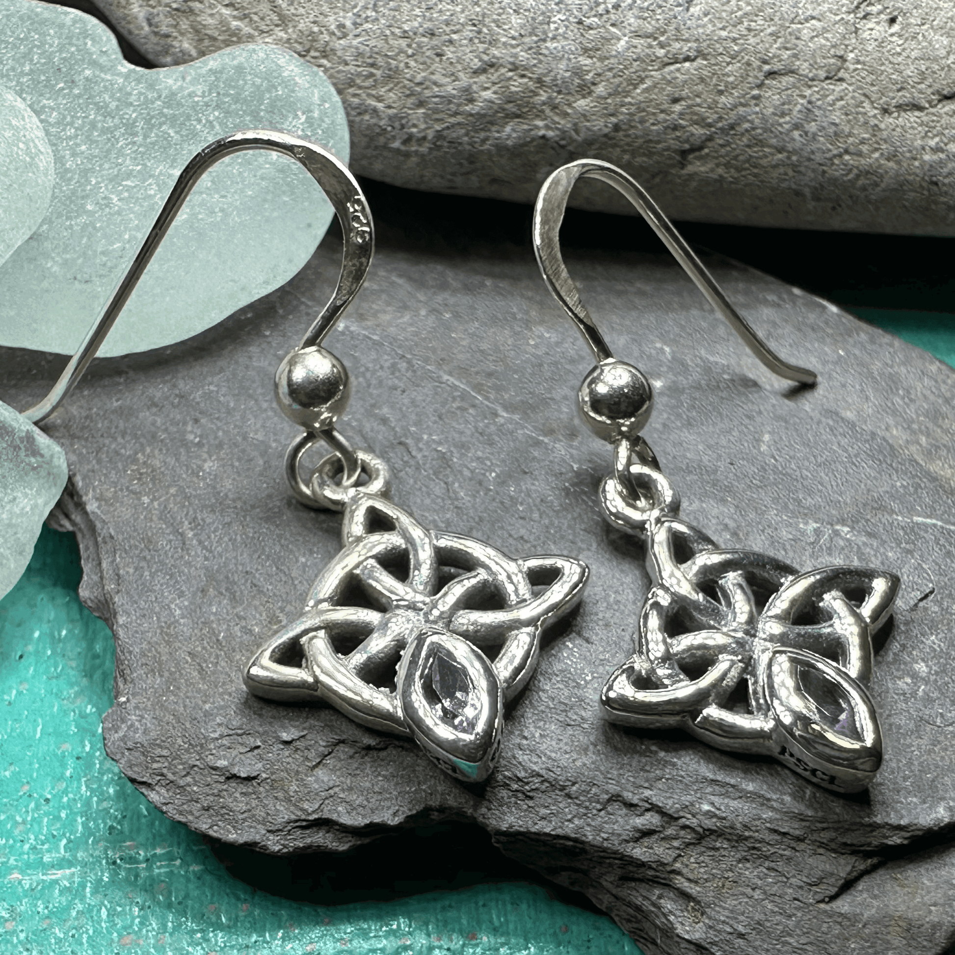 Arynne Celtic Knot Earrings - Amethyst