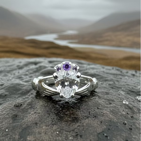 Ardor Moonstone Claddagh Ring