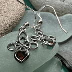 Brigid Celtic Knot Earrings - Garnet