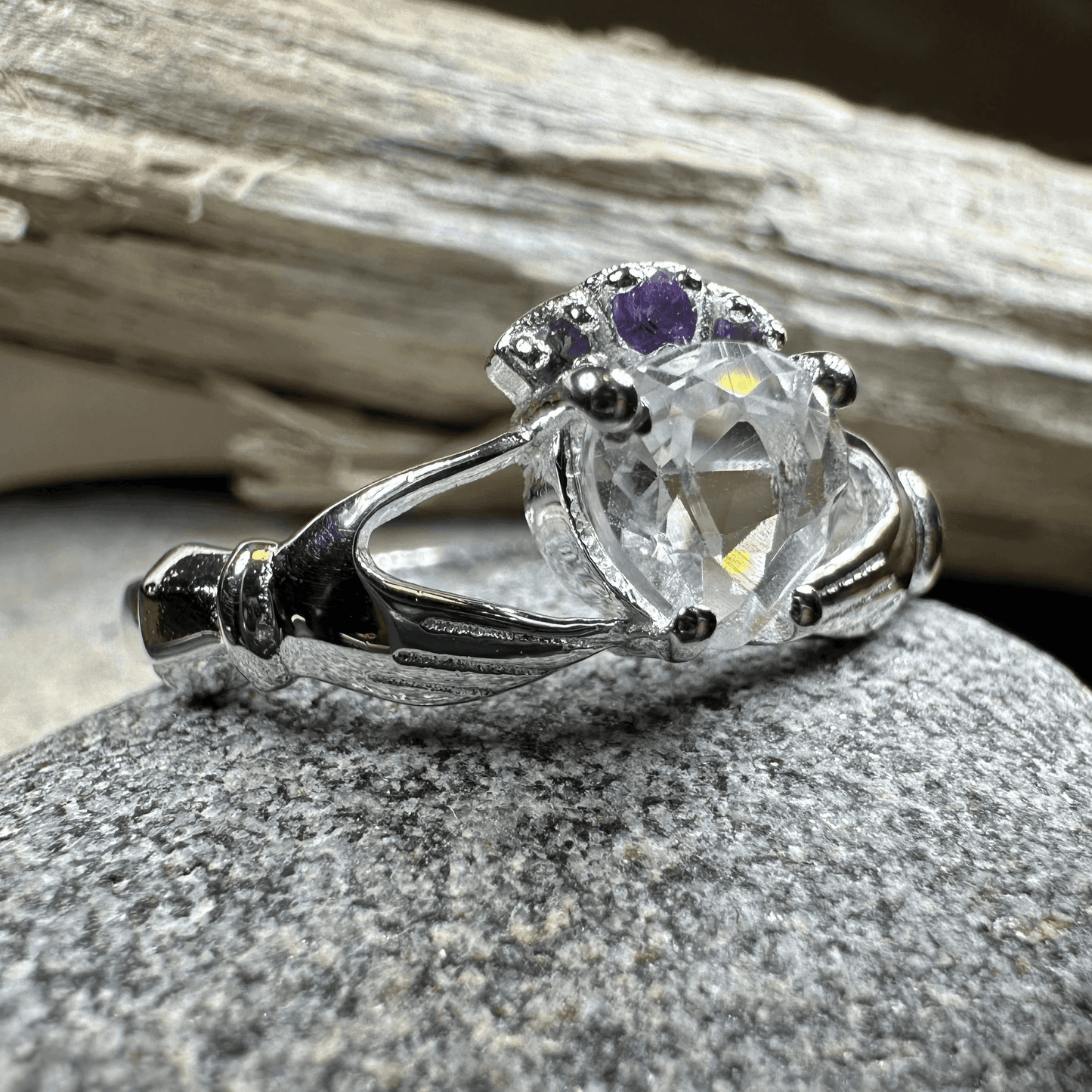 Ardor Moonstone Claddagh Ring - 5