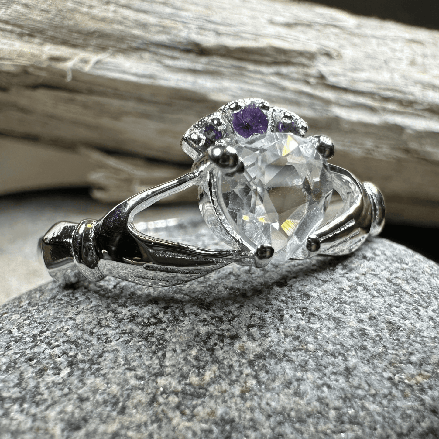 Ardor Moonstone Claddagh Ring - 5