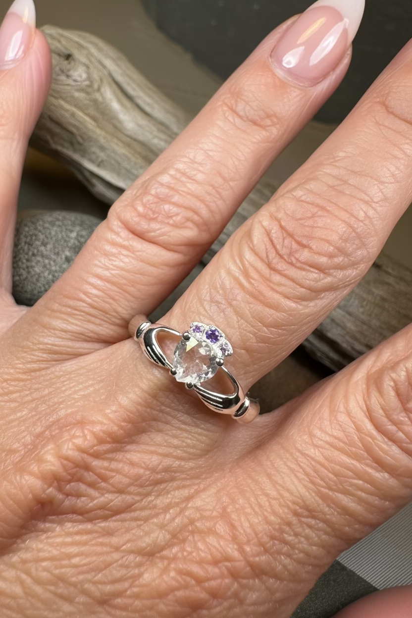 Ardor Moonstone Claddagh Ring