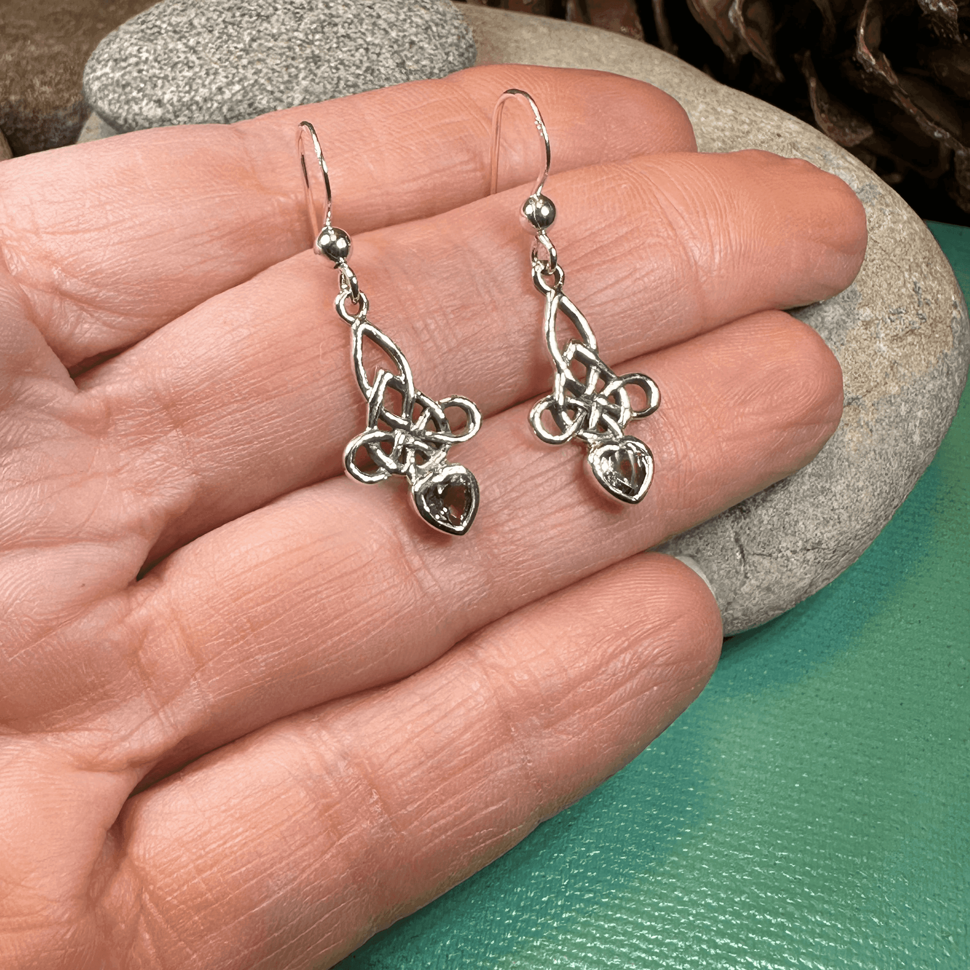 Brigid Celtic Knot Earrings - Amethyst