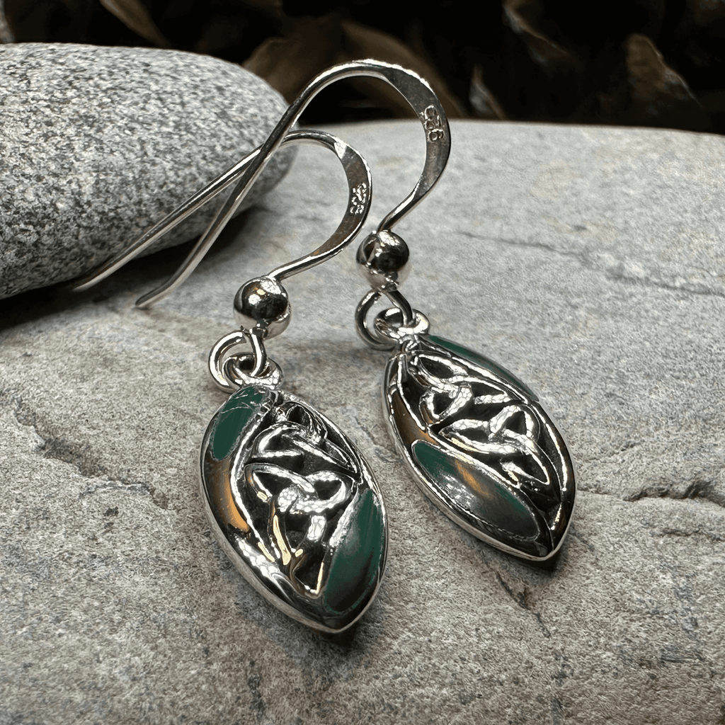 Tara Trinity Knot Earrings - Black