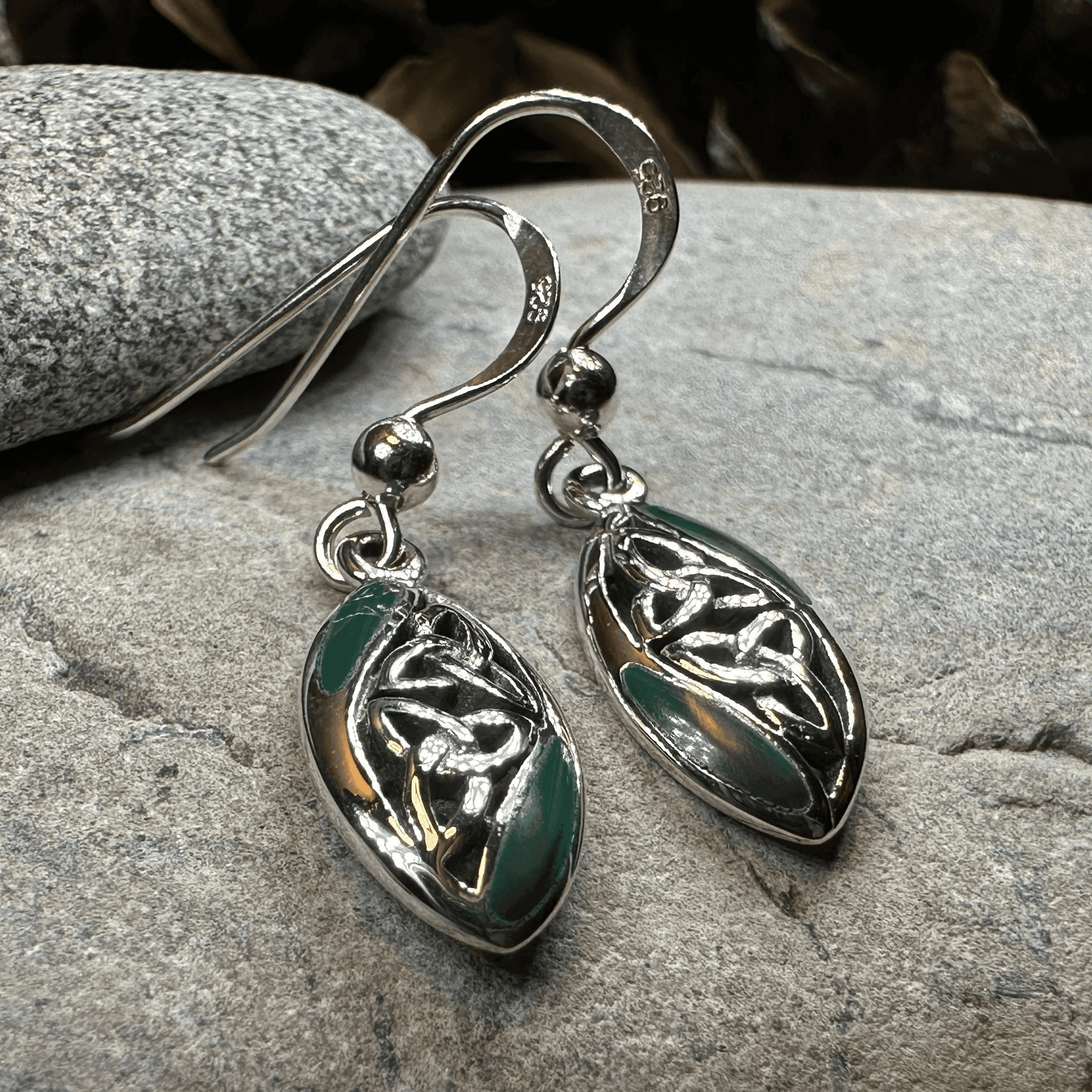 Tara Trinity Knot Earrings - Black