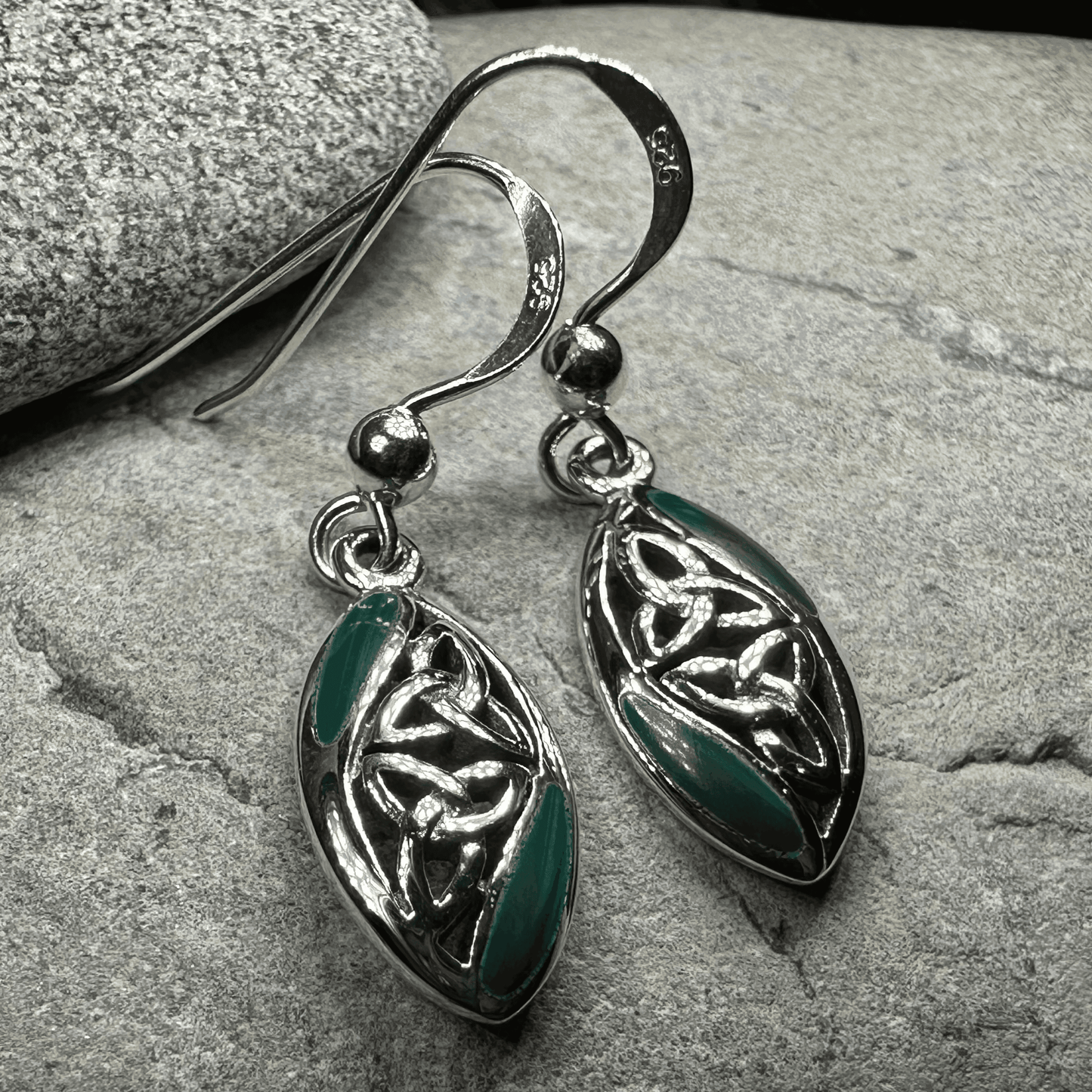Tara Trinity Knot Earrings - Green