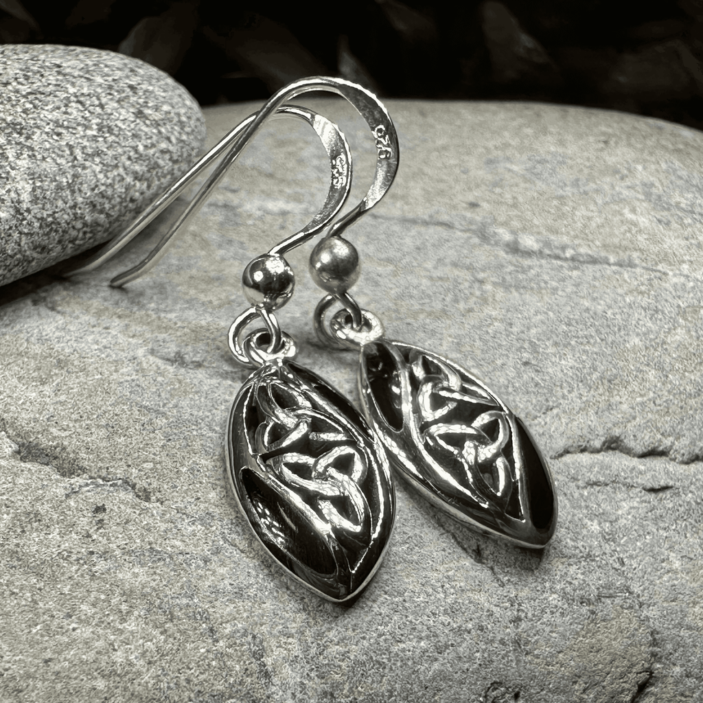 Tara Trinity Knot Earrings - Black