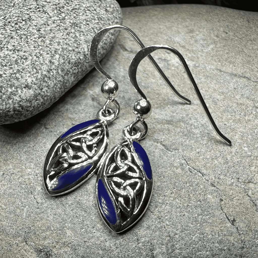 Tara Trinity Knot Earrings - Blue