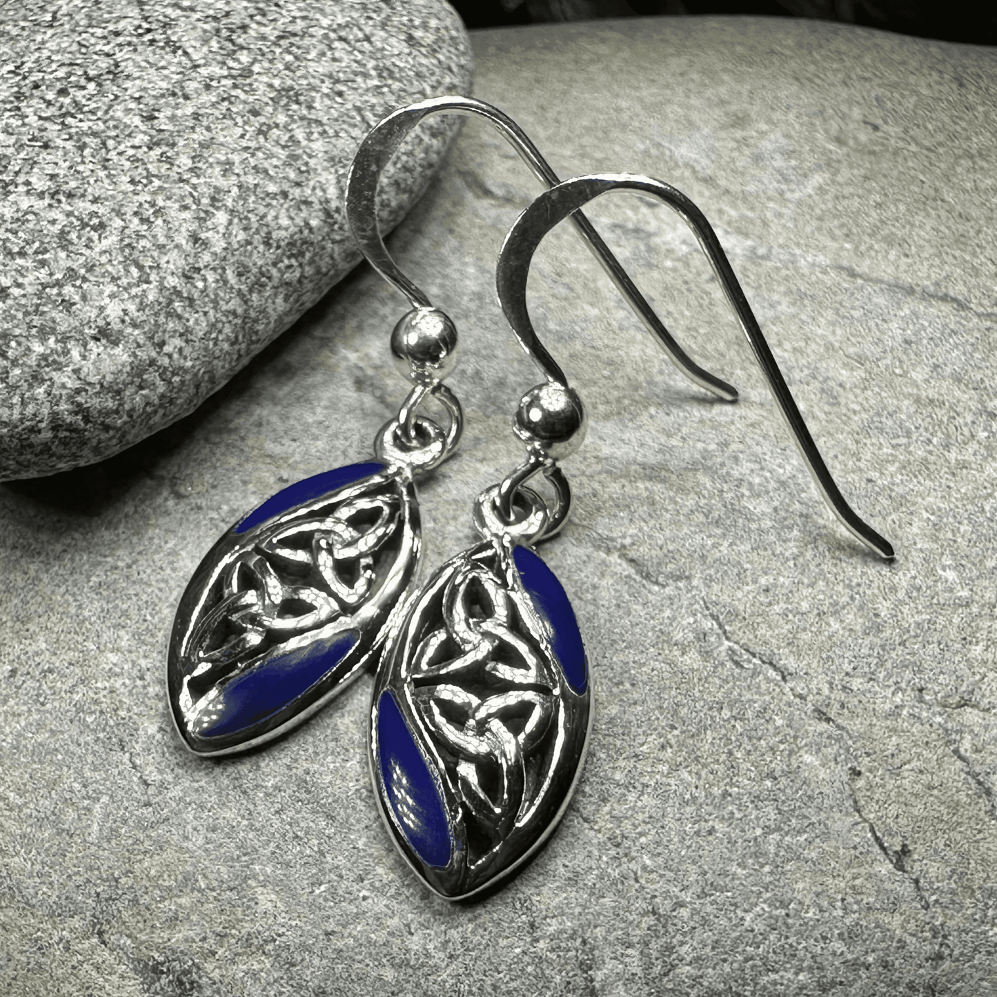 Tara Trinity Knot Earrings - Blue