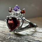 Royal Garnet Claddagh Ring