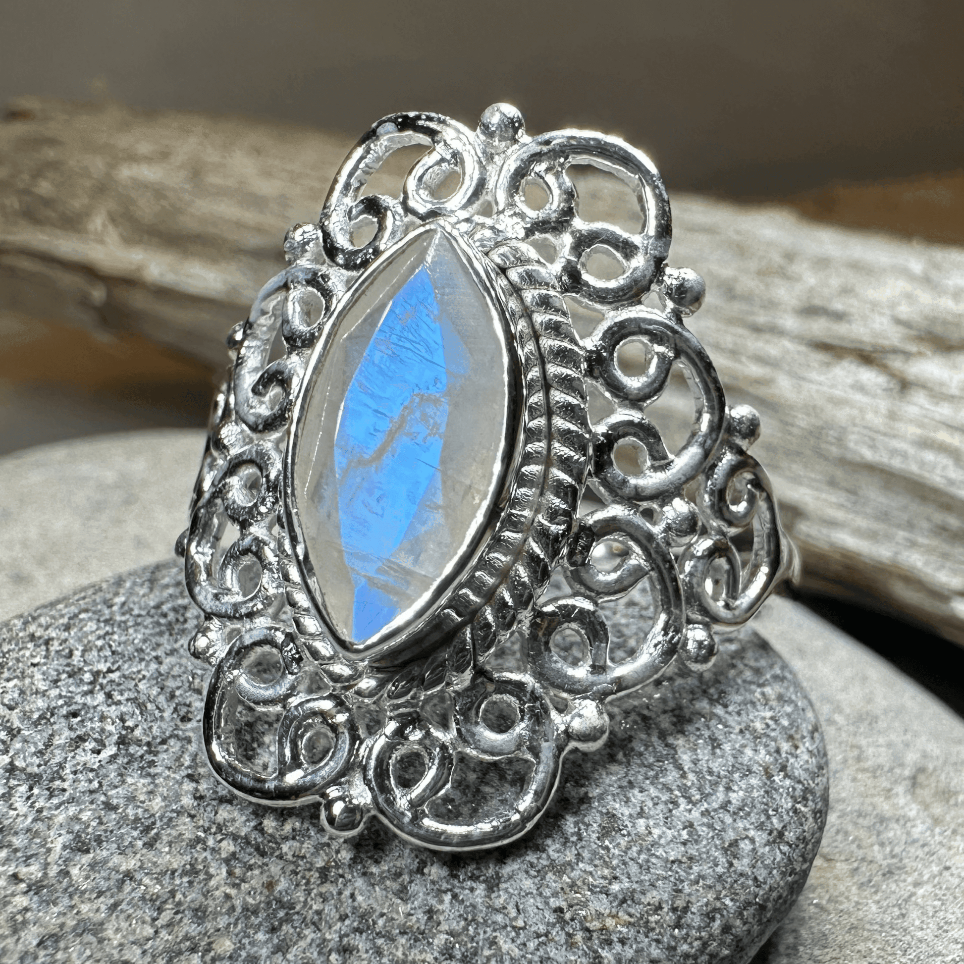 Orenda Celtic Spiral Moonstone Ring - 6
