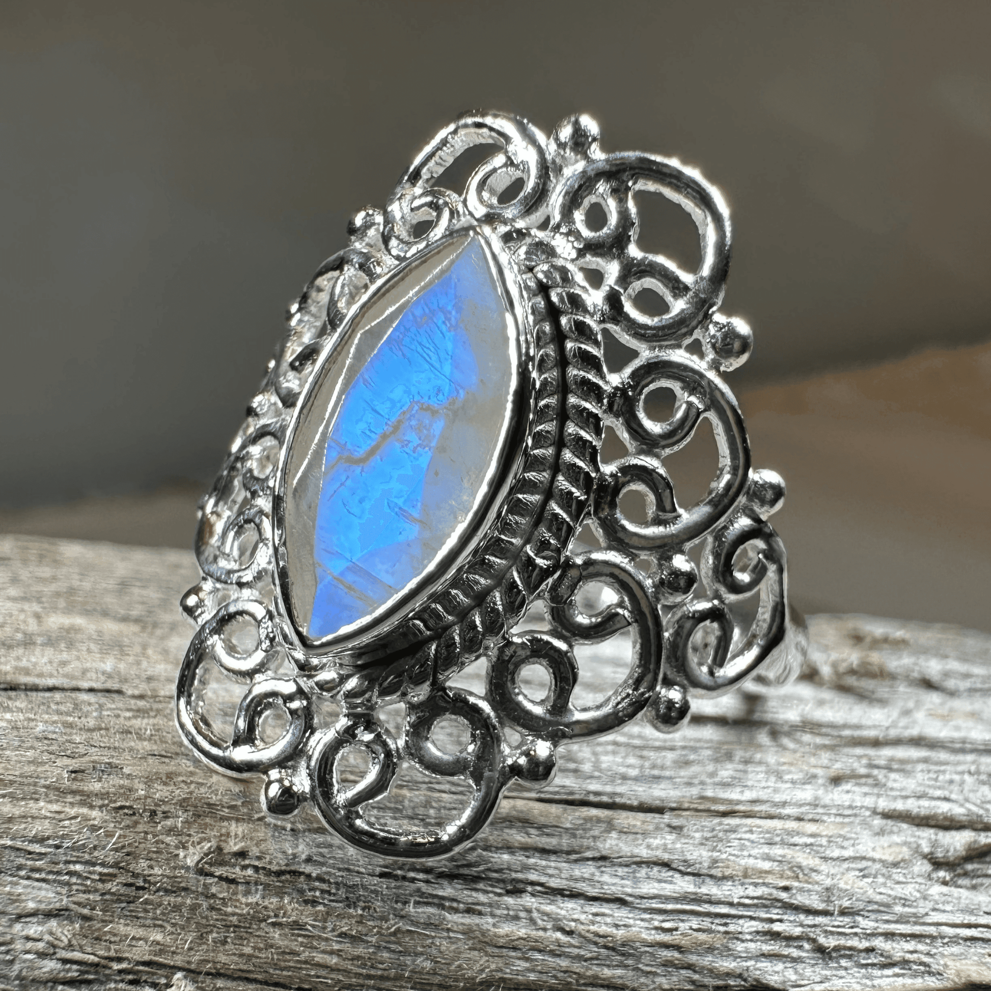 Orenda Celtic Spiral Moonstone Ring - 6