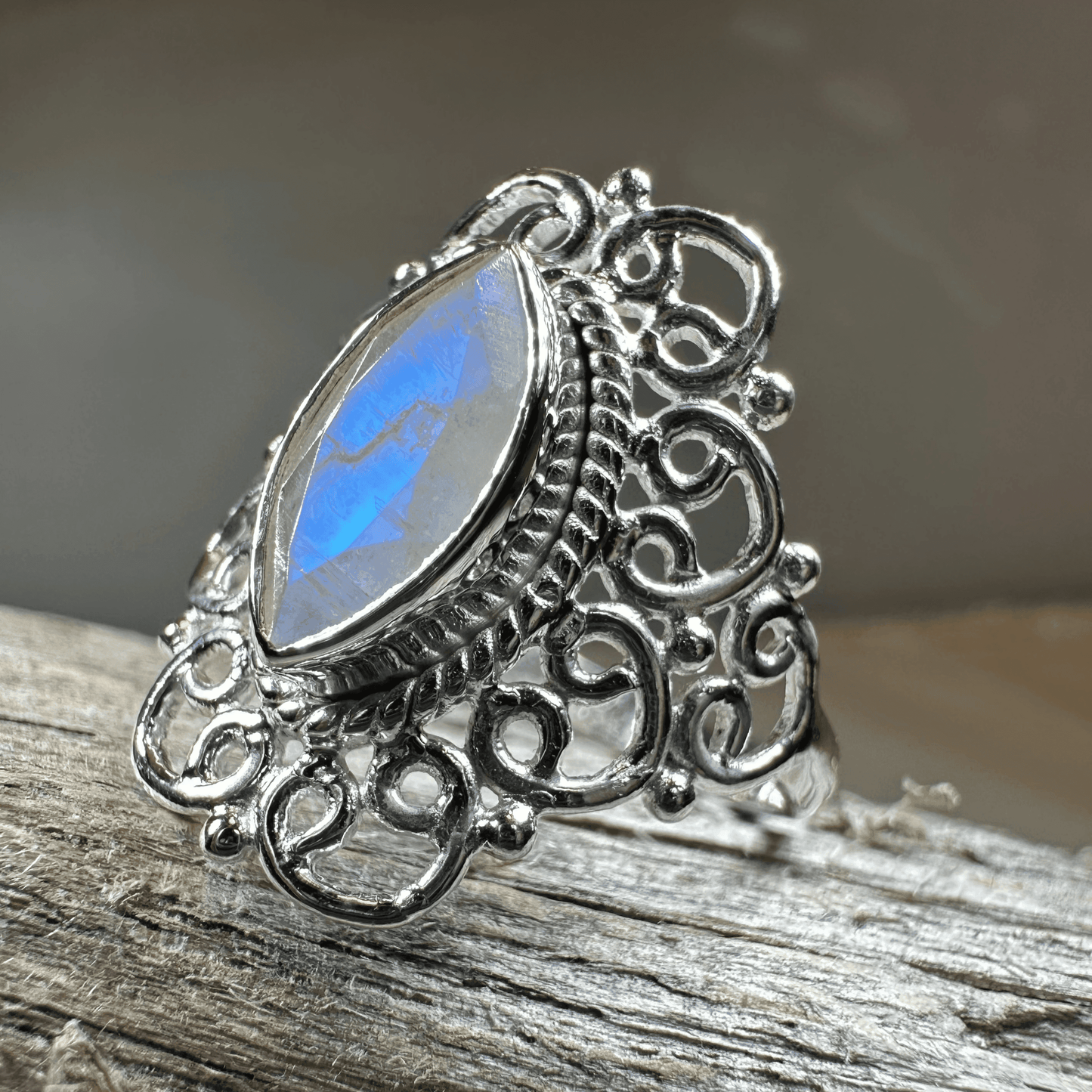 Orenda Celtic Spiral Moonstone Ring - 6