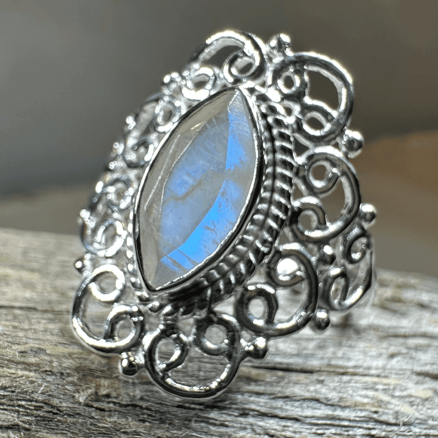 Orenda Celtic Spiral Moonstone Ring - 6