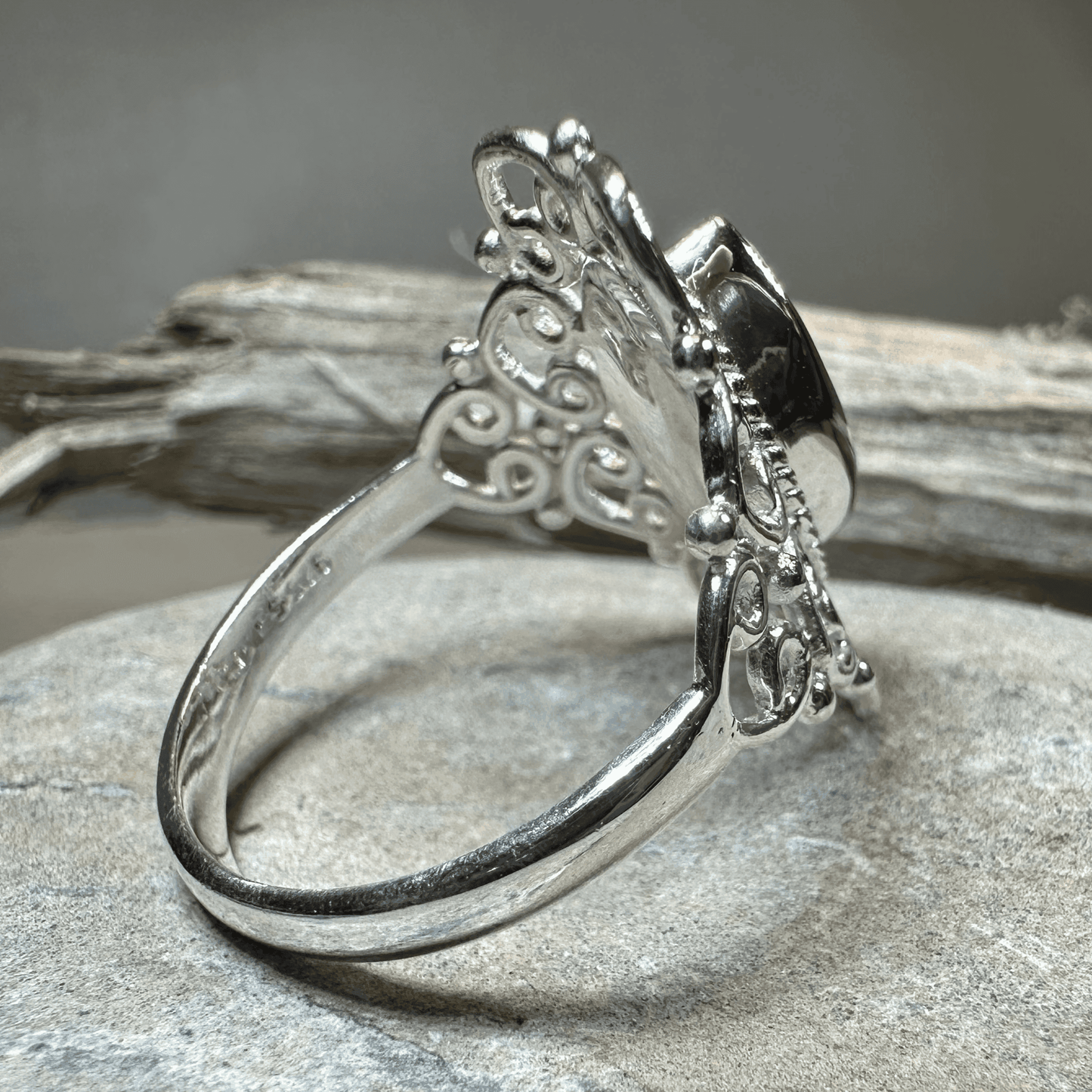 Orenda Celtic Spiral Moonstone Ring - 6