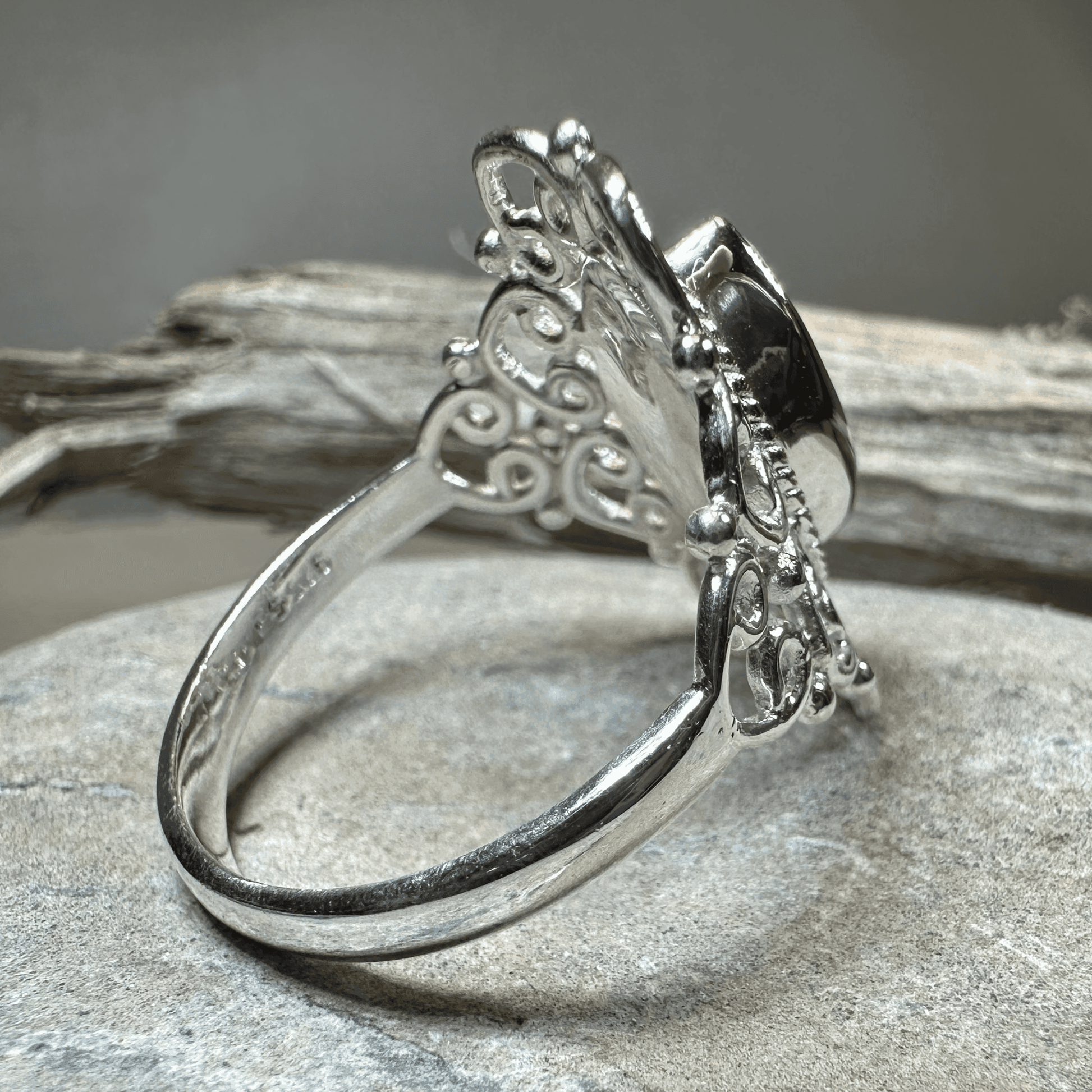Orenda Celtic Spiral Moonstone Ring - 6