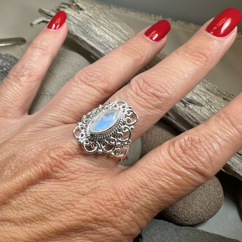 Orenda Celtic Spiral Moonstone Ring