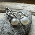 Trinity Knot Pearl Post Earring