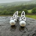 Trinity Knot Pearl Post Earring