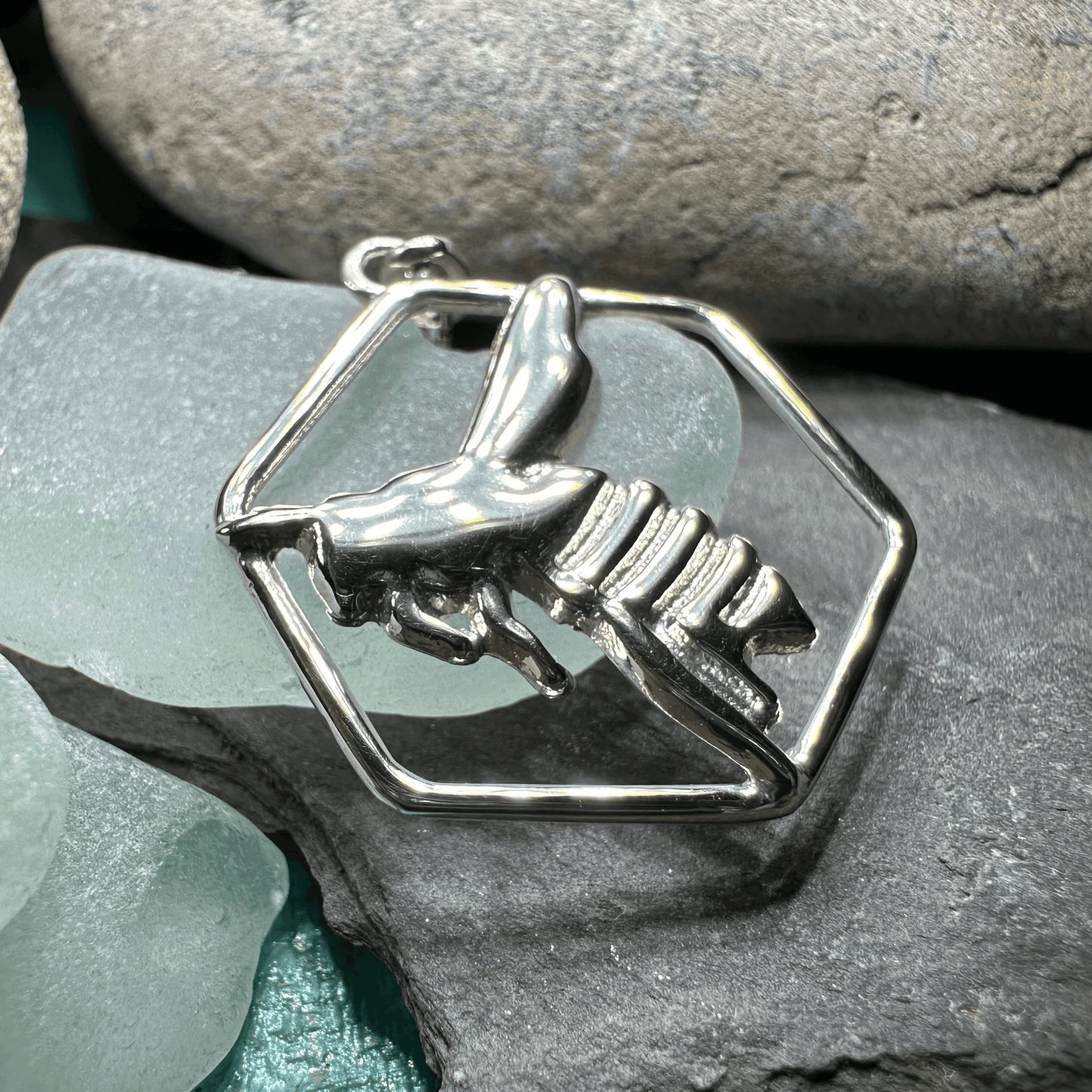 Honeycomb Bee Necklace - 18