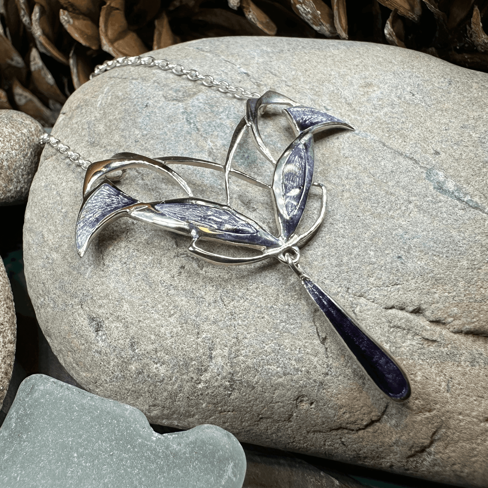 Dusty Purple Mackintosh Art Deco Necklace - Purple