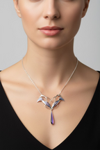 Dusty Purple Mackintosh Art Deco Necklace