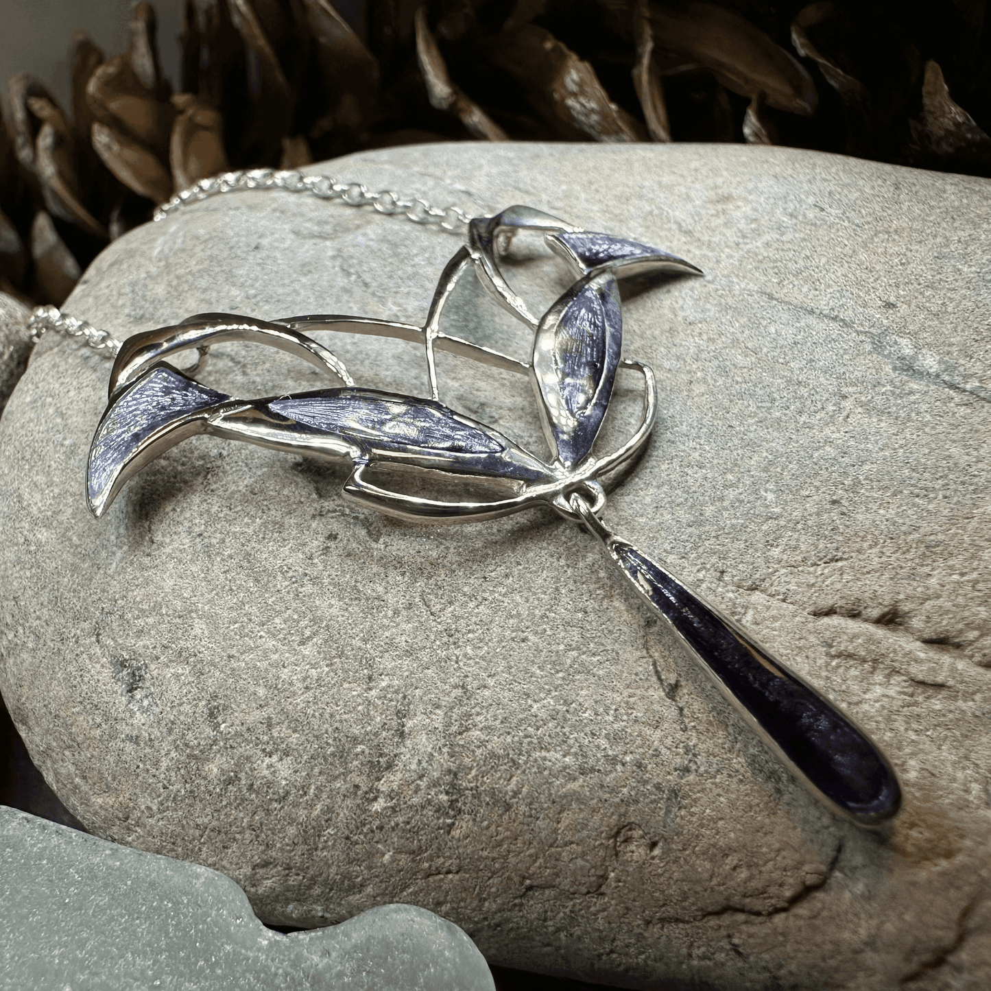 Dusty Purple Mackintosh Art Deco Necklace - Purple