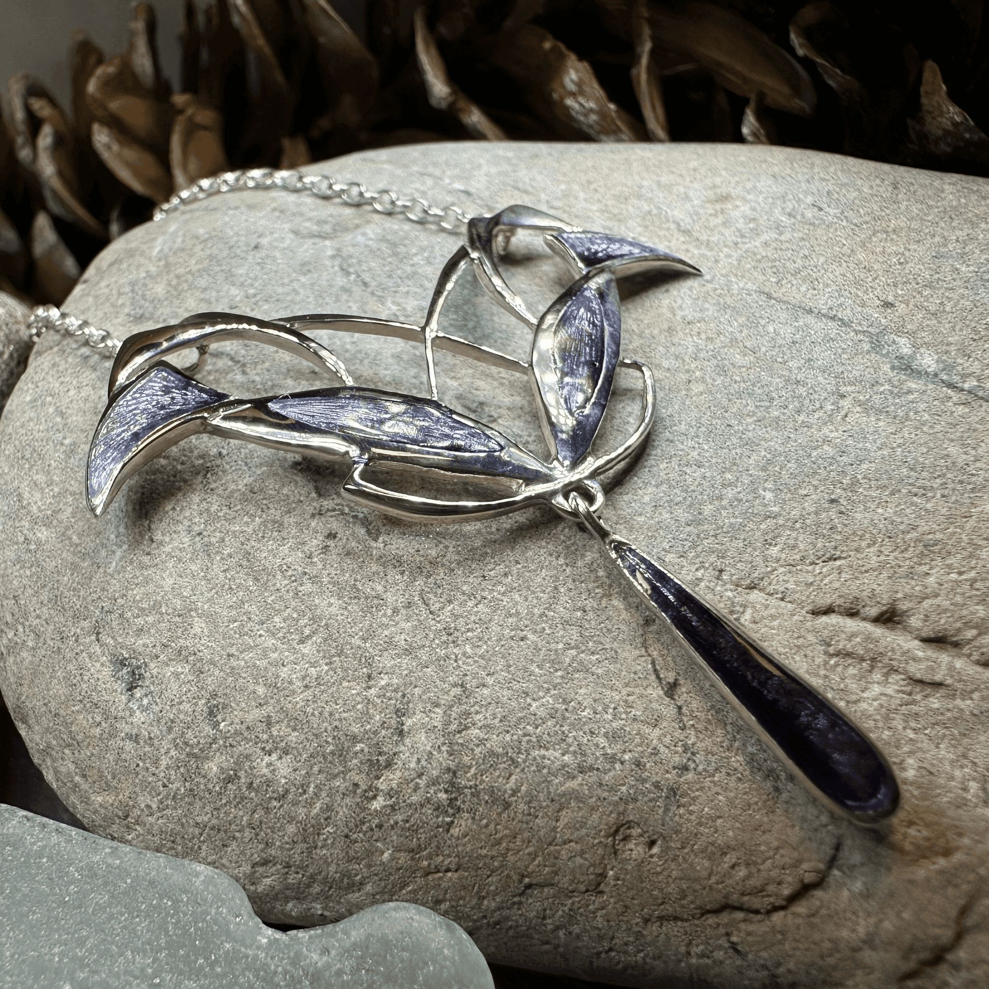 Dusty Purple Mackintosh Art Deco Necklace - Purple