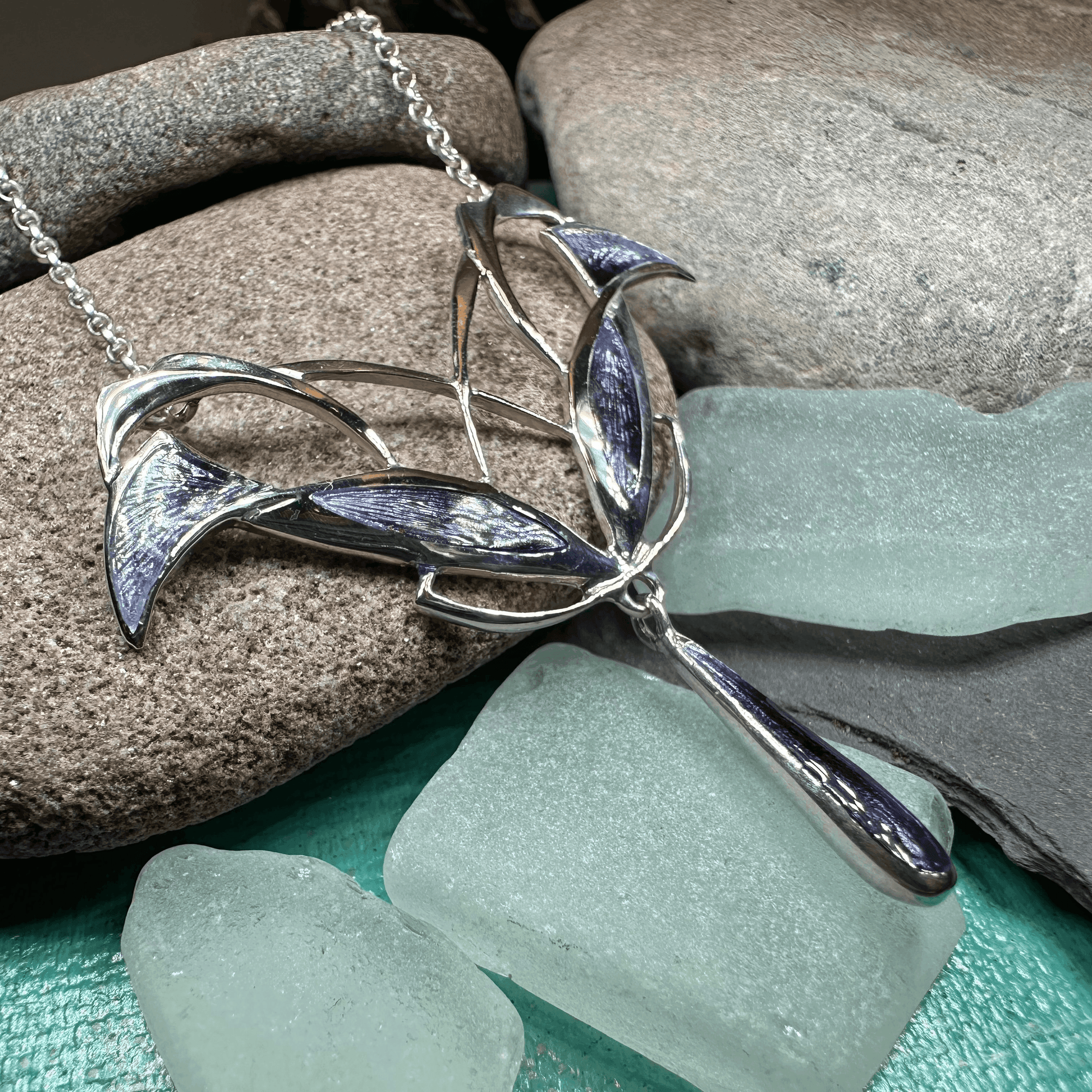 Dusty Purple Mackintosh Art Deco Necklace - Purple