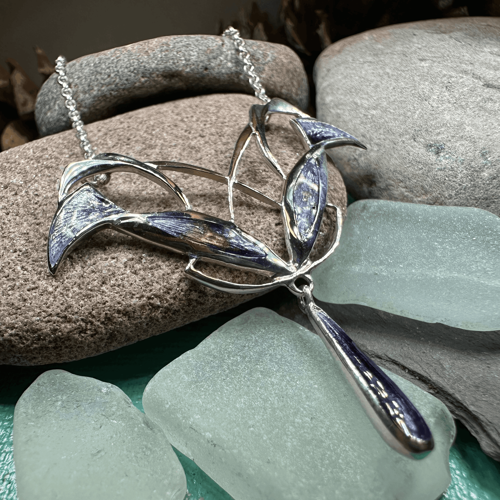 Dusty Purple Mackintosh Art Deco Necklace - Purple