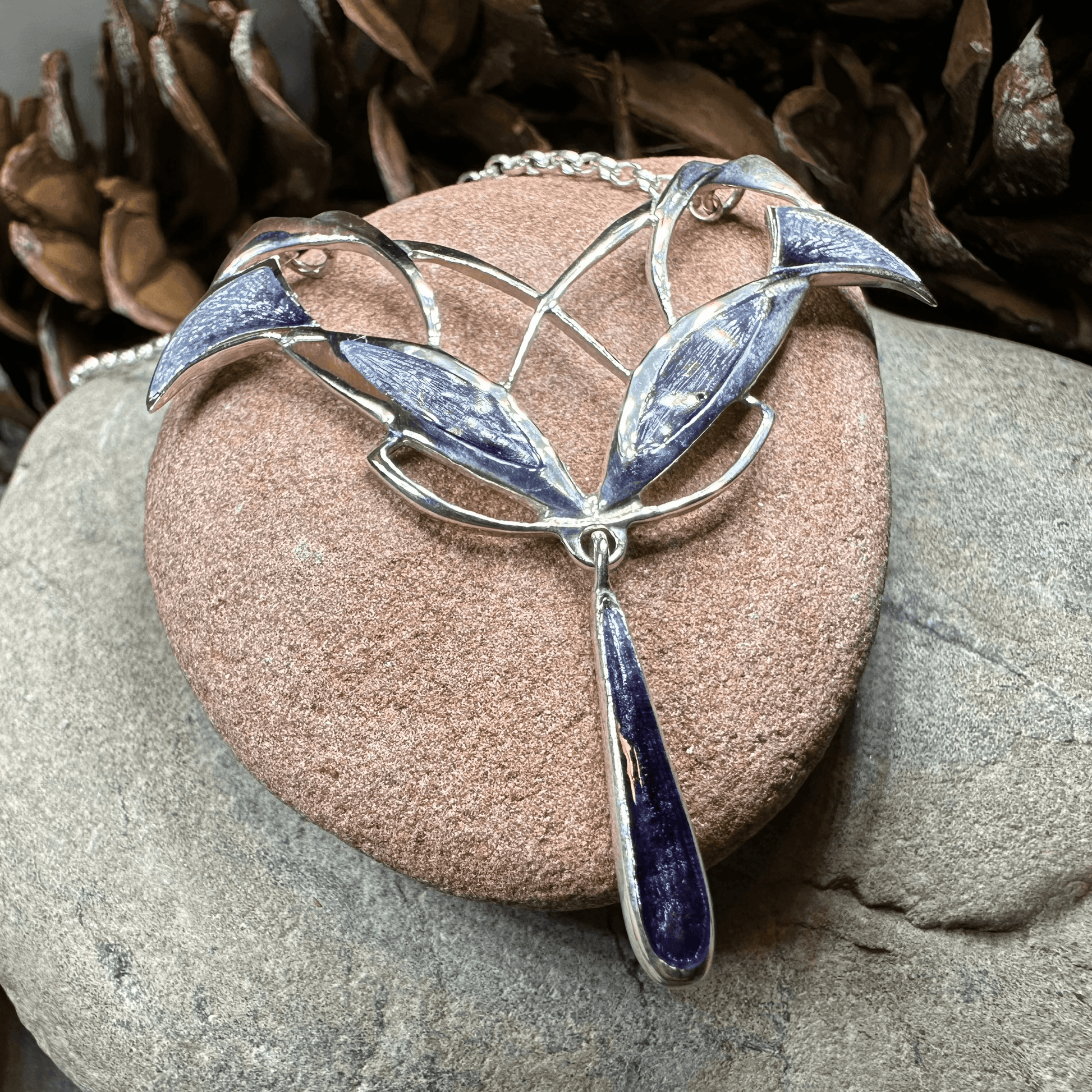 Dusty Purple Mackintosh Art Deco Necklace - Purple