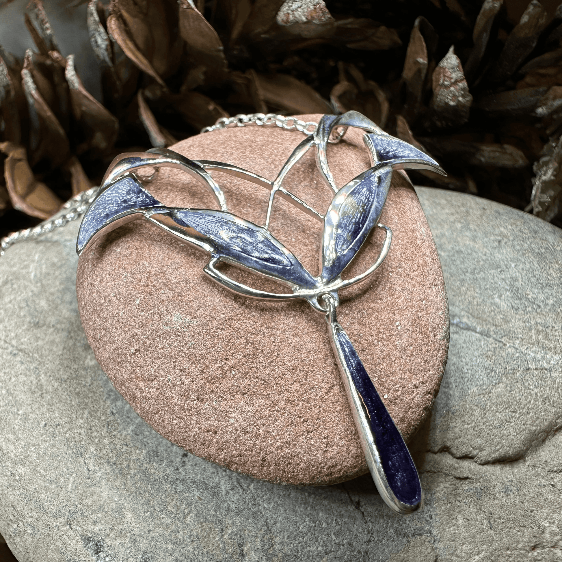 Dusty Purple Mackintosh Art Deco Necklace - Purple