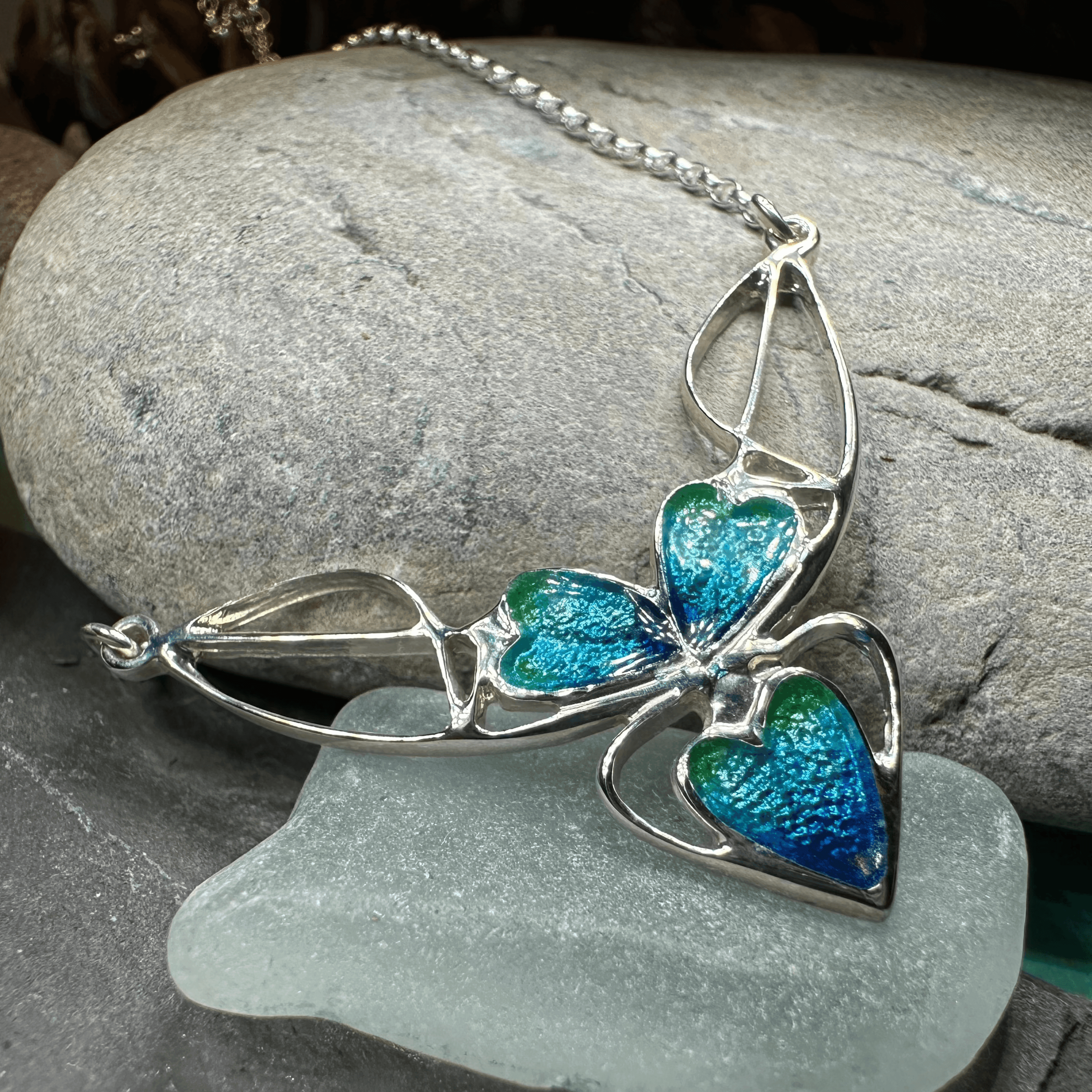 Mackintosh Blue Leaves Necklace - 