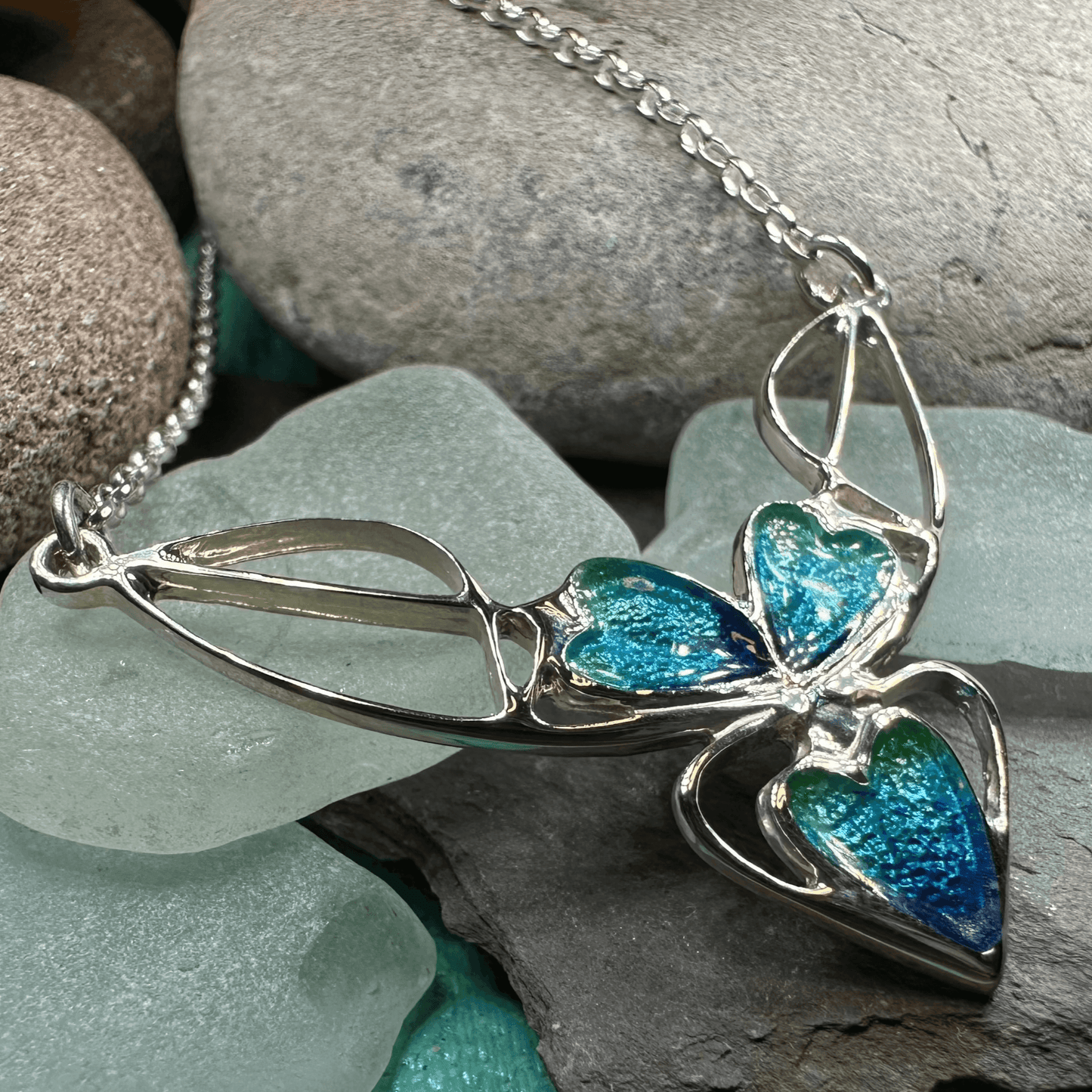 Mackintosh Blue Leaves Necklace - 