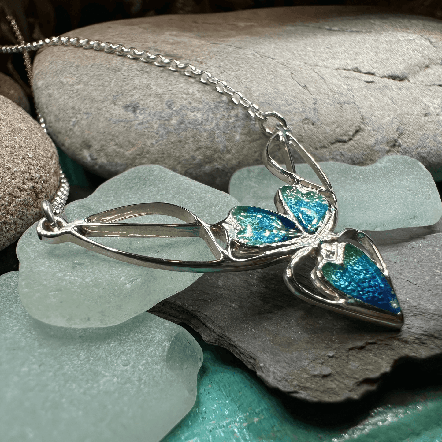 Mackintosh Blue Leaves Necklace - 
